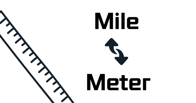 convert mi to m, mile to meter